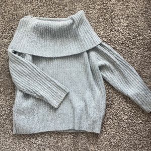 Off the shoulder grey sweater